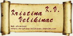 Kristina Velikinac vizit kartica